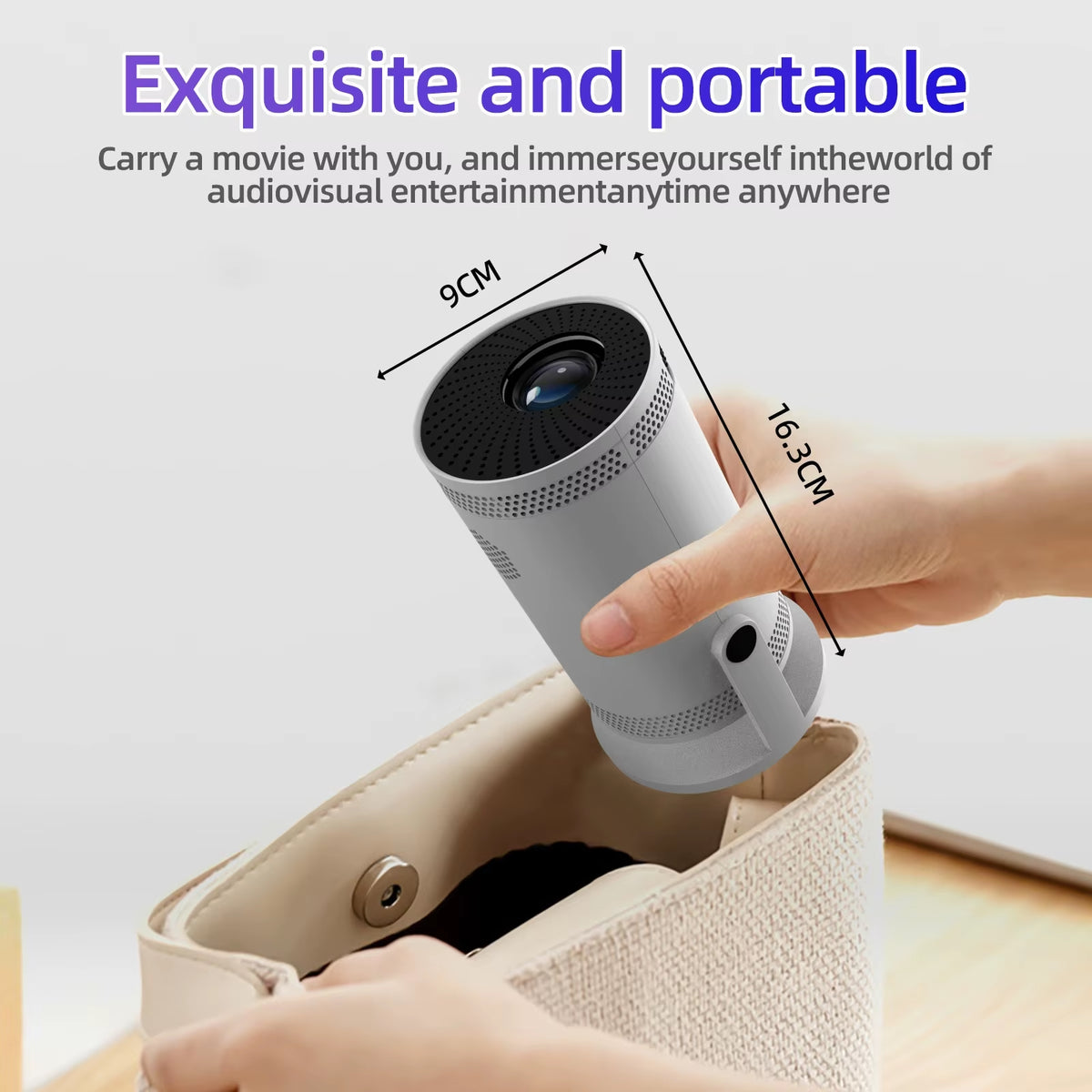 Ultra HD FY300 4K1280*720 HDMI Glass Lens Intelligent Portable Home Projector Home Theater Business Teaching.