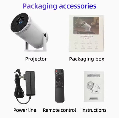 Ultra HD FY300 4K1280*720 HDMI Glass Lens Intelligent Portable Home Projector Home Theater Business Teaching.