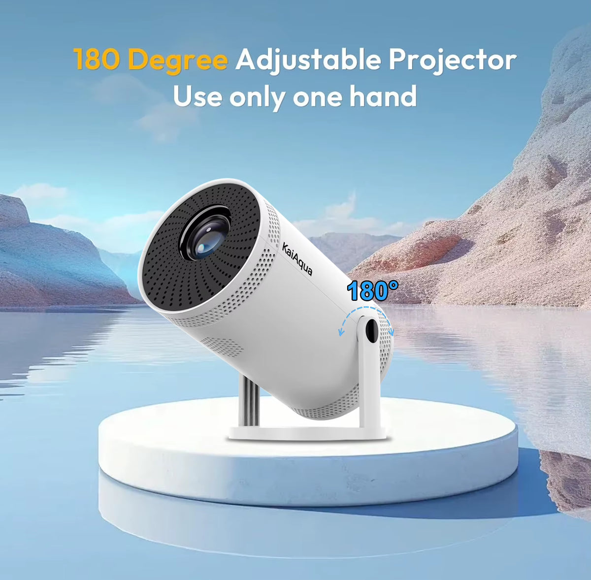 Ultra HD FY300 4K1280*720 HDMI Glass Lens Intelligent Portable Home Projector Home Theater Business Teaching.
